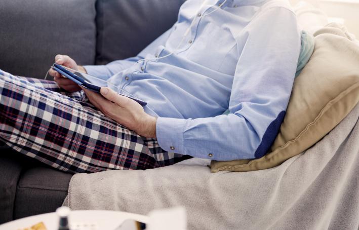 Tablet used for a video conference