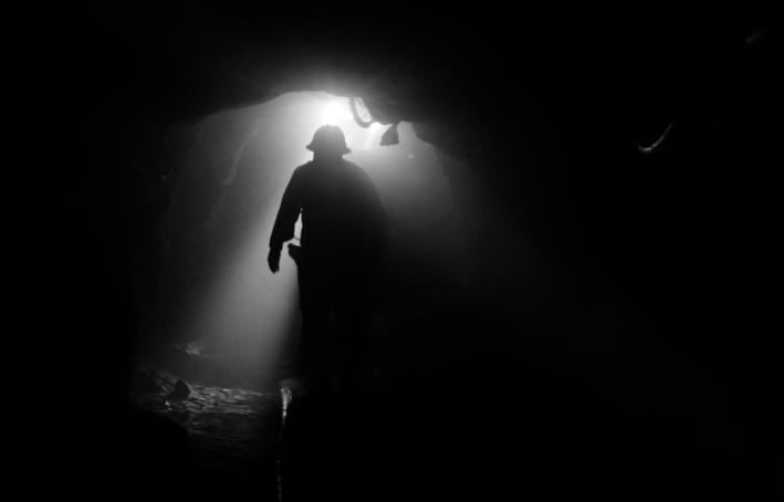 Miner at work in the silver mines of Cerro Rico