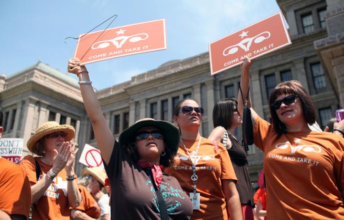 Abortion-rights activists in Austin, Texas, 2013