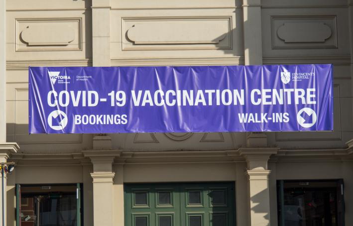 Covid-19 Vaccination centre signs in Australia