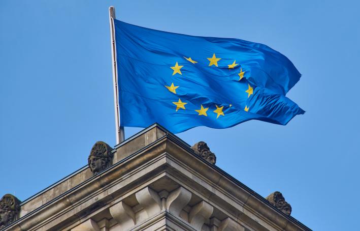 EU flag over Reichstag