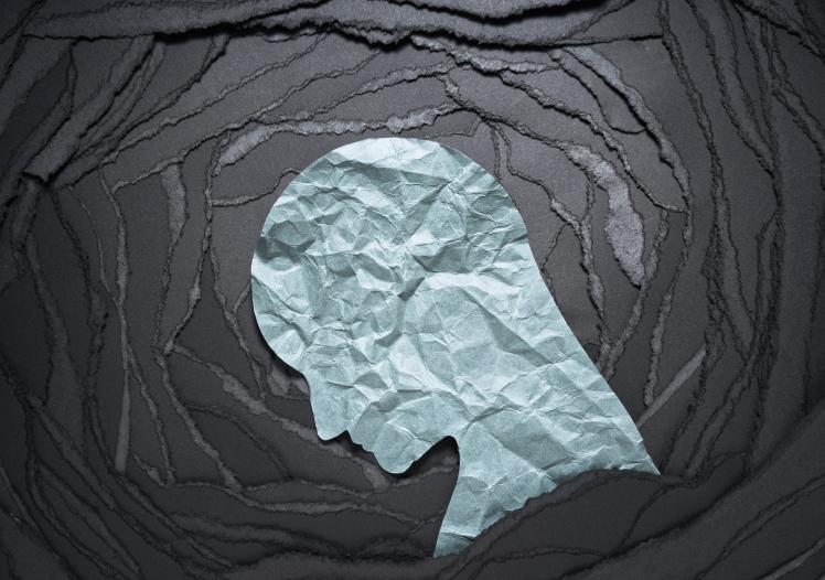 Silhouette of depressed and anxiety person
