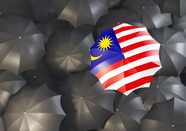 Umbrella with flag of malaysia