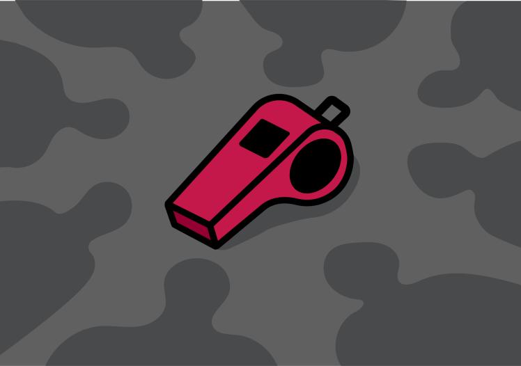 A whistle surrounded by shadows