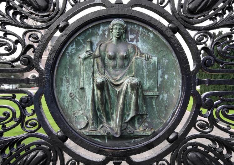 Figure of Justitia at the Peace Palace, the Hague
