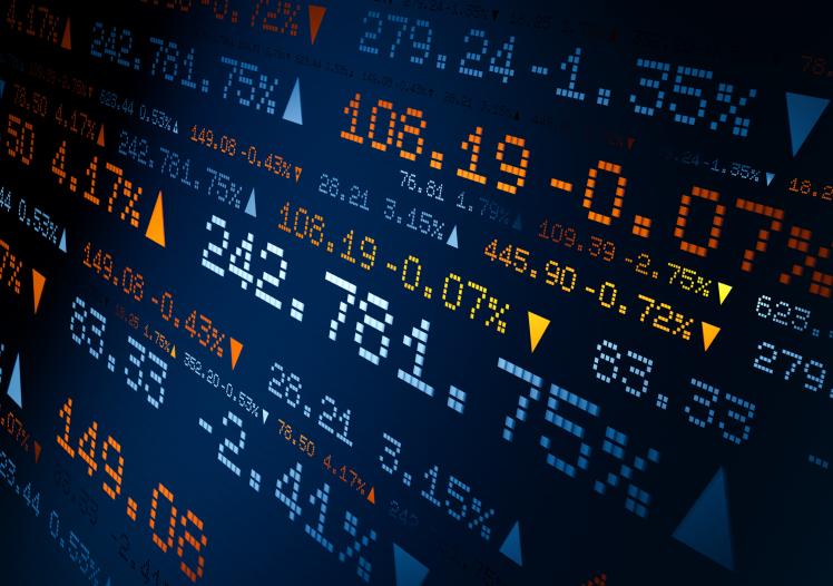 Abstract stock market ticker