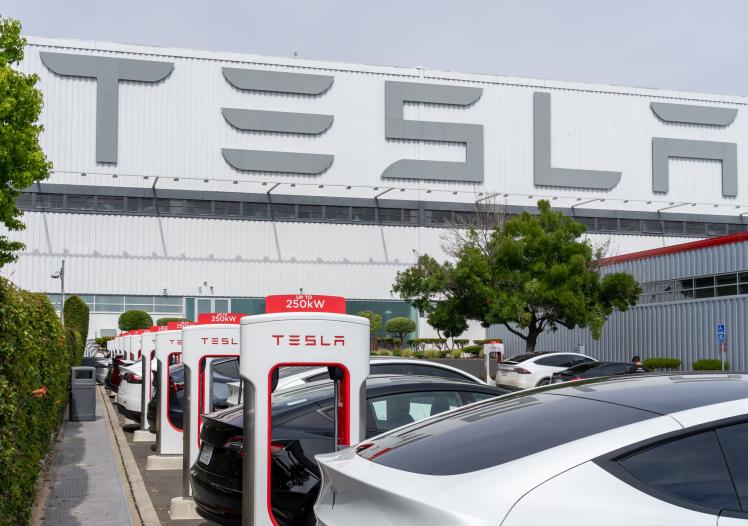 Superchargers at Tesla Motors Center in Fremont, CA