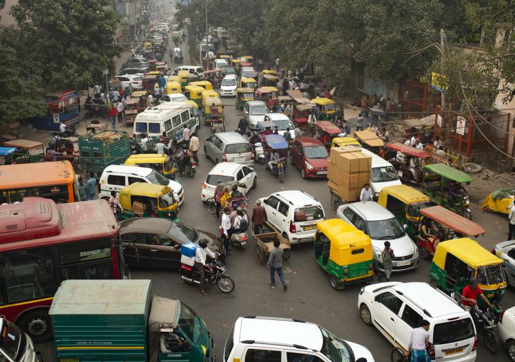 Traffic jam New Delhi, India