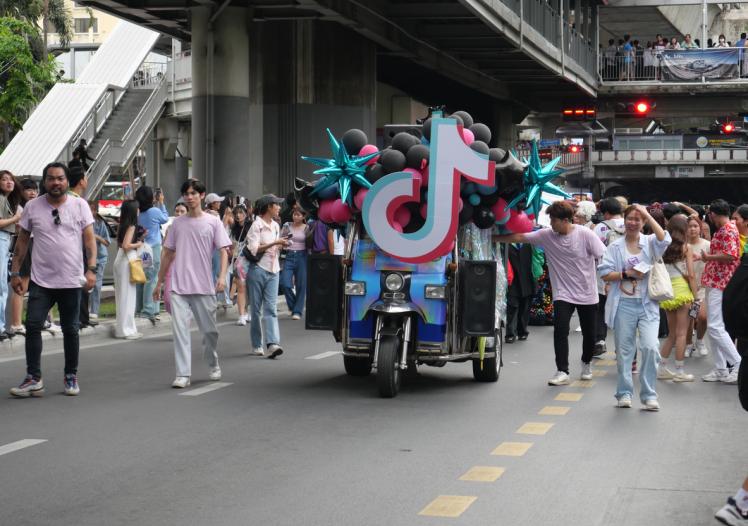 TikTok logo at a pride parade in Thailand