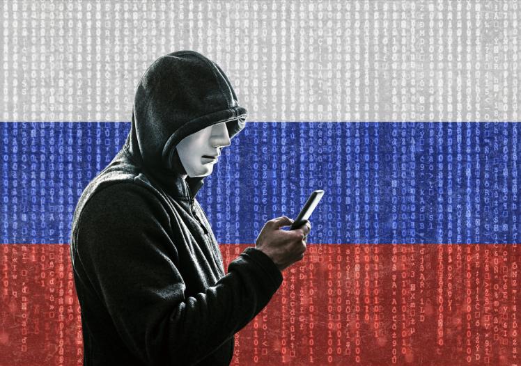 Russian hooded hacker