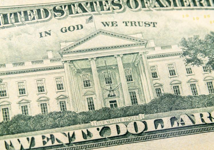 Macro of White House on the US Twenty Dollar Bill 
