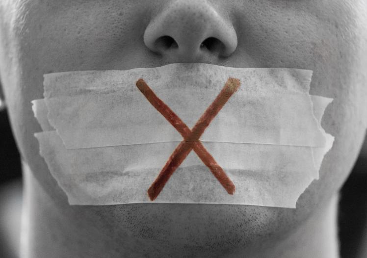 Taped mouth