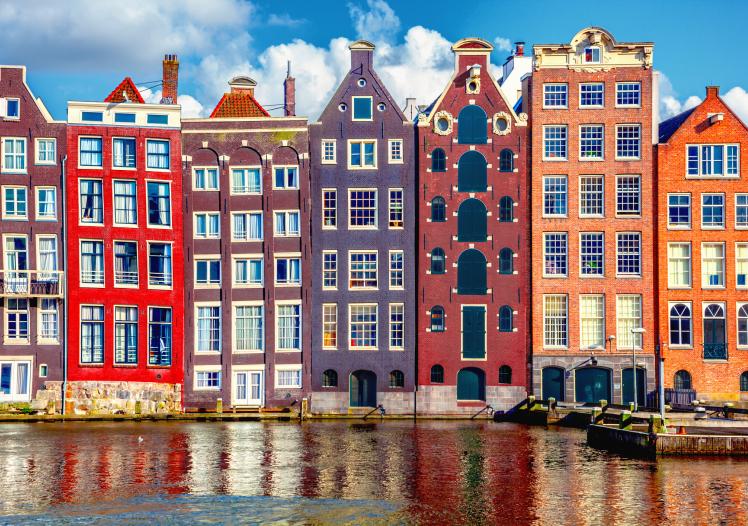 Houses in Amsterdam stock photo