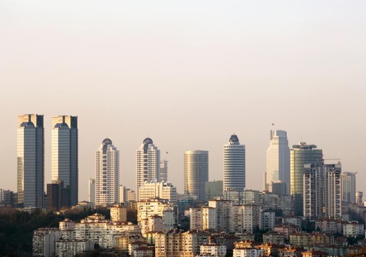 Financial Skyscrapers, Istanbul-Turkey stock photo