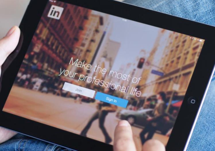 iPad with LinkedIn app 
