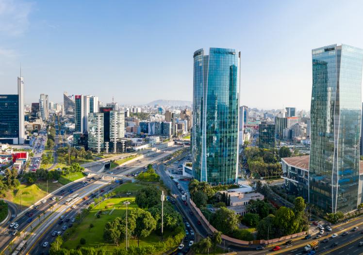 Aerial view of Lima stock photo