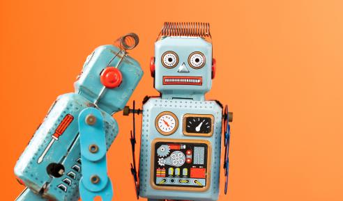 Vintage retro robot tin toy