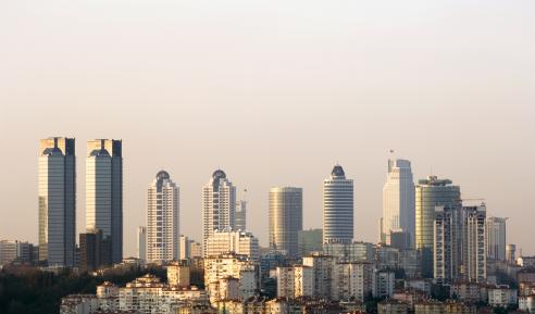 Financial Skyscrapers, Istanbul-Turkey stock photo
