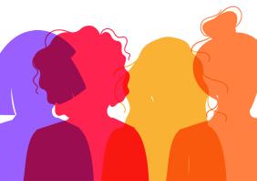 Women's Silhouette of different stock illustration