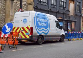 Thames Water van at a repair site in Central London