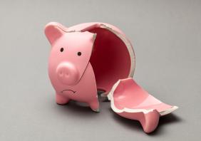 Broken piggy bank