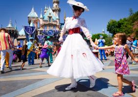Mary Poppins dances at Disneyland