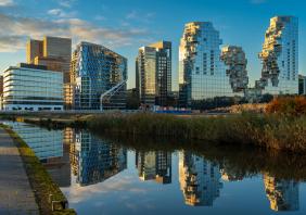 Skyline of Amsterdam Zuidas, The Netherlands