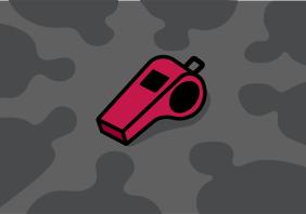 A whistle surrounded by shadows