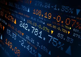 Abstract stock market ticker