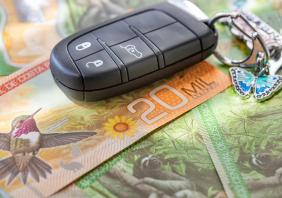 Car keys and money from Costa Rica