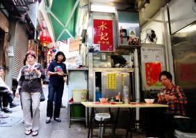 Street food stalls in Hong Kong