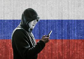 Russian hooded hacker