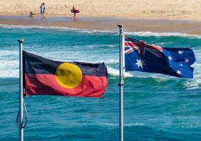 Aboriginal and Australia flags 