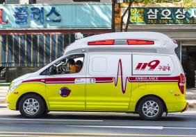 Ambulance in the city of Seoul