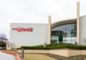 Exterior view of World of Coca-Cola in Atlanta, Georgia, USA