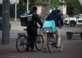Deliveroo and Uber Eats cyclists