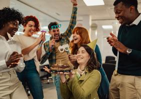 Office birthday cake