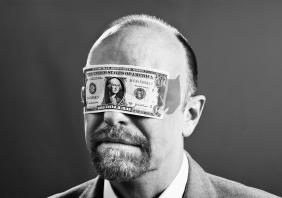 Blindfolded business man 
