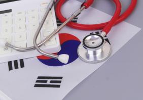 South Korea flag and stethoscope 