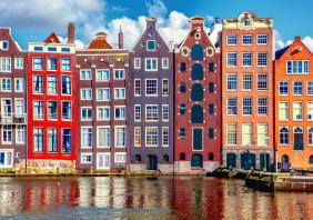 Houses in Amsterdam stock photo