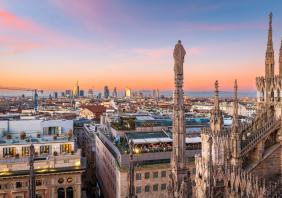 Milan, Italy City Skyline stock photo