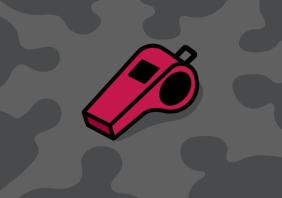 A whistle surrounded by shadows