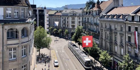 Bahnhofstrasse in Zurich on a sunny day stock photo