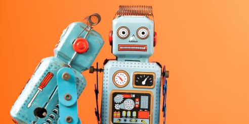 Vintage retro robot tin toy