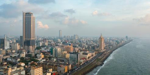 Colombo city view from above. Sri Lanka. stock photo