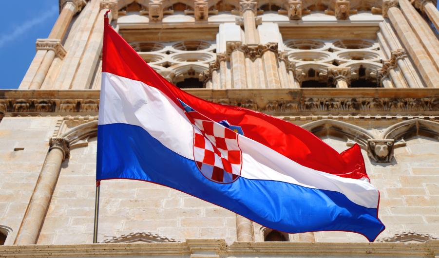 Croatian Flag In Trogir 