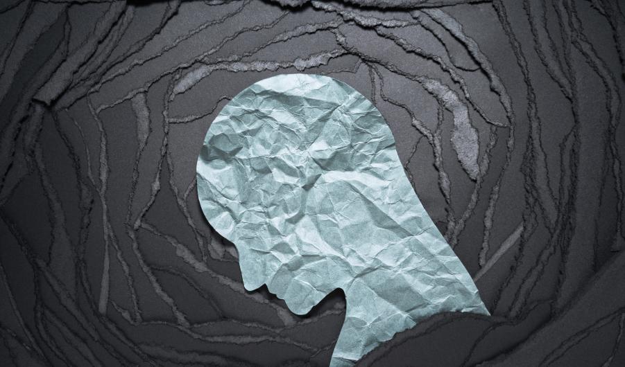 Silhouette of depressed and anxiety person