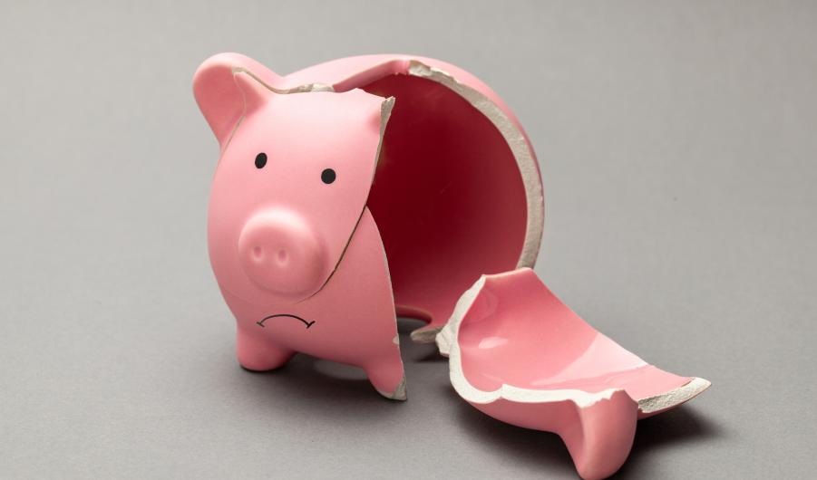 Broken piggy bank