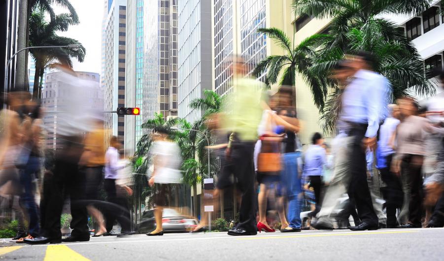 Busy Singapore street