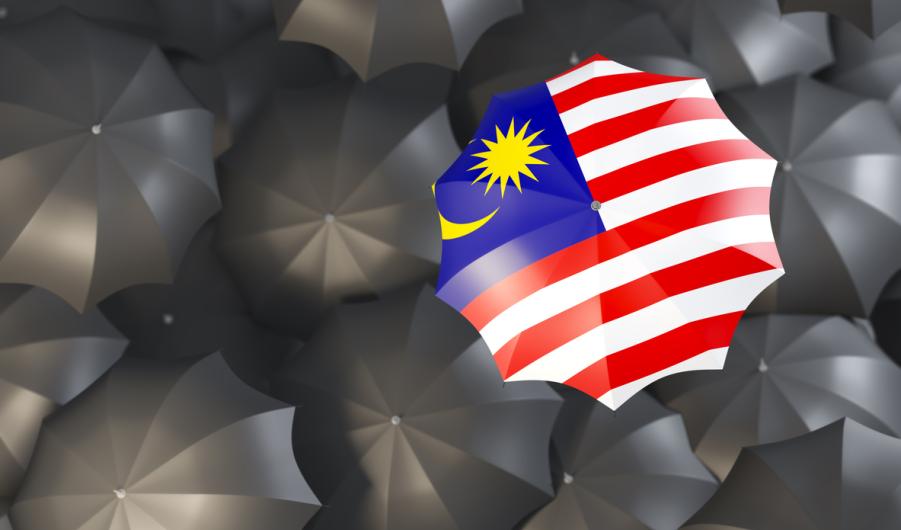 Umbrella with flag of malaysia